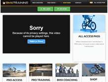 Tablet Screenshot of bmxtraining.com